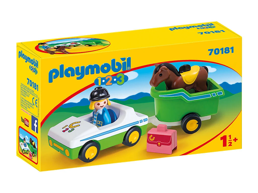 Playmobil 1,2,3 Coche Con Remolque De Caballo Playmobil 70181 3 Playmobil 1,2,3 Coche Con Remolque De Caballo Playmobil 70181