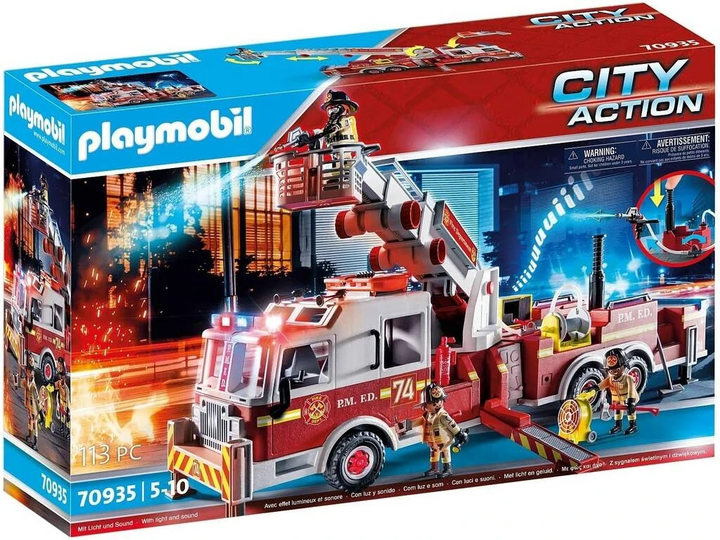 Playmobil Vehículo Bomberos US Tower Ladder 70935 3 Playmobil Vehículo Bomberos US Tower Ladder 70935