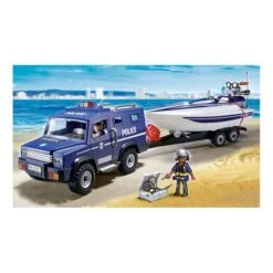 Playmobil - Coche De Policia Con Lancha - 5187 -Playmobil Ventas medias 1341