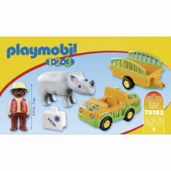 Playmobil - 1.2.3 Vehículo Del Zoo Con Rinoceronte -Playmobil Ventas medias 1662