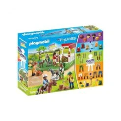 Playmobil - My Figures: Rancho De Caballos - Set De Juego Con 6 Figuras Y Caballos ㅤ -Playmobil Ventas medias 820